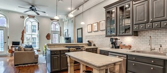 Steps to Historic Riverfront: Chic Dtwn Condo!