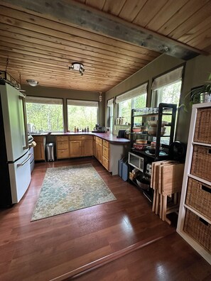 Microondas, horno, placa de cocina