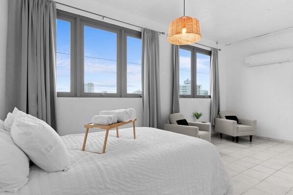 Apartemen Keluarga, pemandangan kota | Setrika/meja setrika dan Wi-Fi gratis