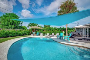 Outdoor pool, a heated pool