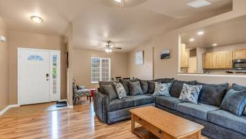 Smart TV, fireplace, table football, ping pong