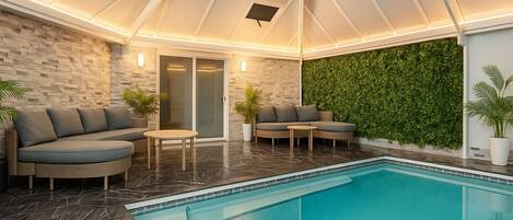 Indoor pool, a heated pool