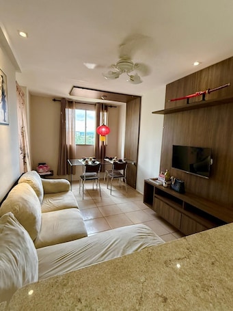 Smart TV. Samurai sword apartment: Oriental decoration