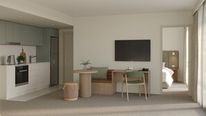 Apartment, 1 Bedroom | Premium bedding, memory foam beds, in-room safe, desk