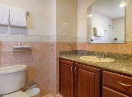 Standard Apartment, 3 Bedrooms, City View | Bathroom | Combined shower/tub, free toiletries, towels, soap