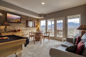 TV, fireplace, video games