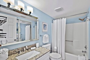 Hair dryer, towels, soap, toilet paper - Oceanfront Condo - Private Boardwalk - Pool & Balcony (St. Simons Island)