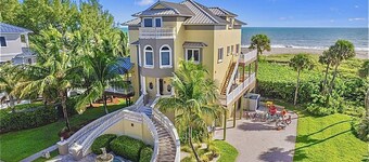Newly Listed Ocean-Front-to-River-Front 6 BR Beach House Estate; w/ Elevator.