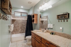 Superior House, Patio, Mountain View | Bathroom | Hair dryer, towels - Paradise Village by Cloud Dream Homes (Ivins)