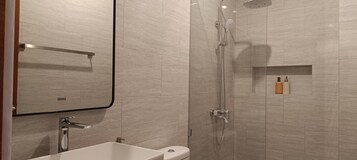 Ducha, cabezal de ducha tipo lluvia, artículos de tocador gratuitos
