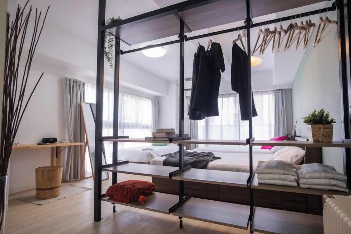 1 bedroom, blackout drapes, soundproofing, iron/ironing board