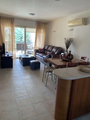 Living area - Cassiopeia 1BR Apt on Beach with Pool (Maleme)