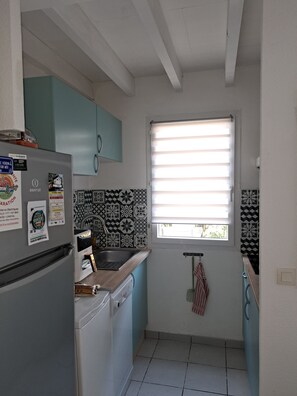 Fridge, microwave, stovetop, dishwasher