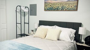 2 bedrooms, iron/ironing board, travel crib, WiFi