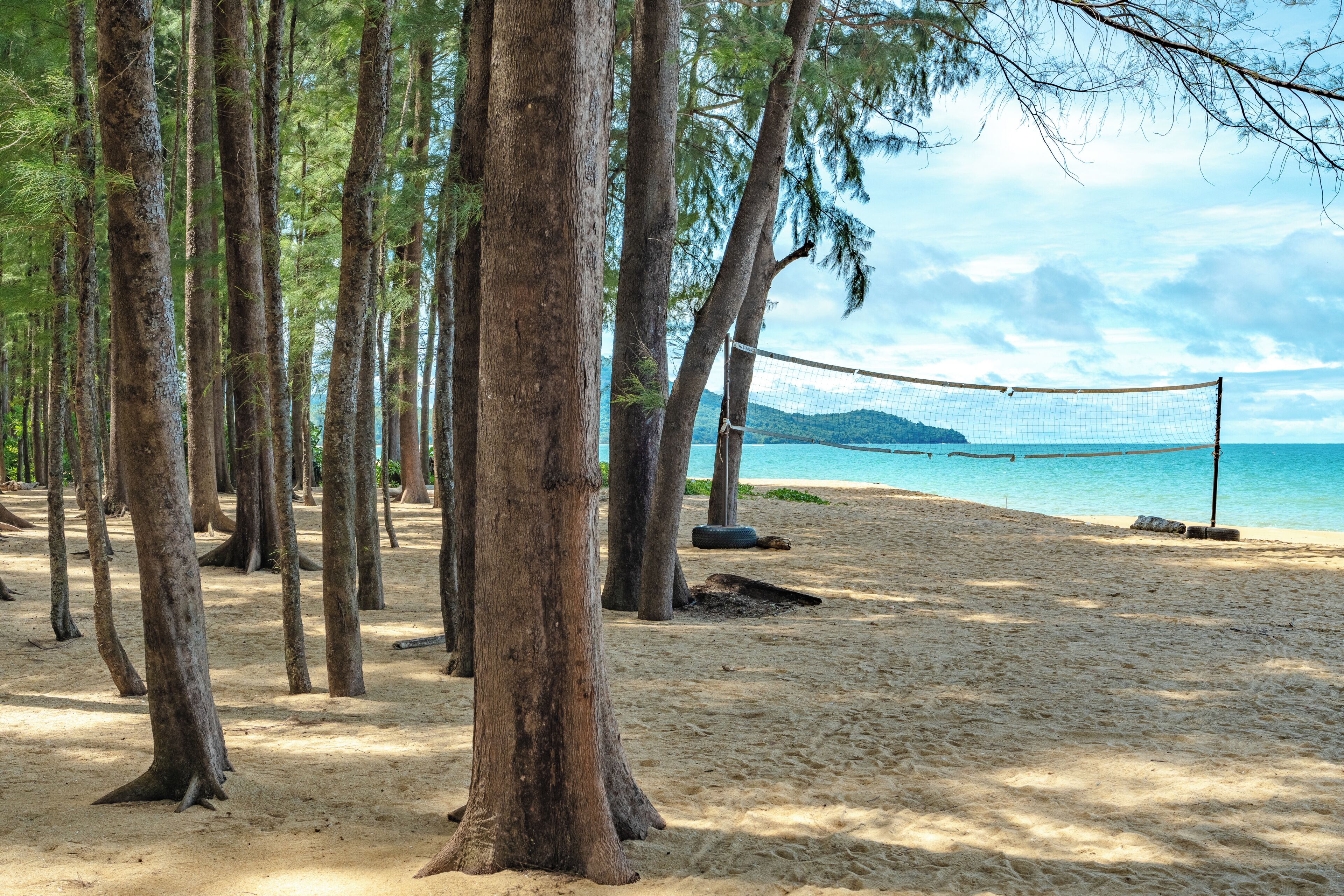 On the beach, free beach shuttle