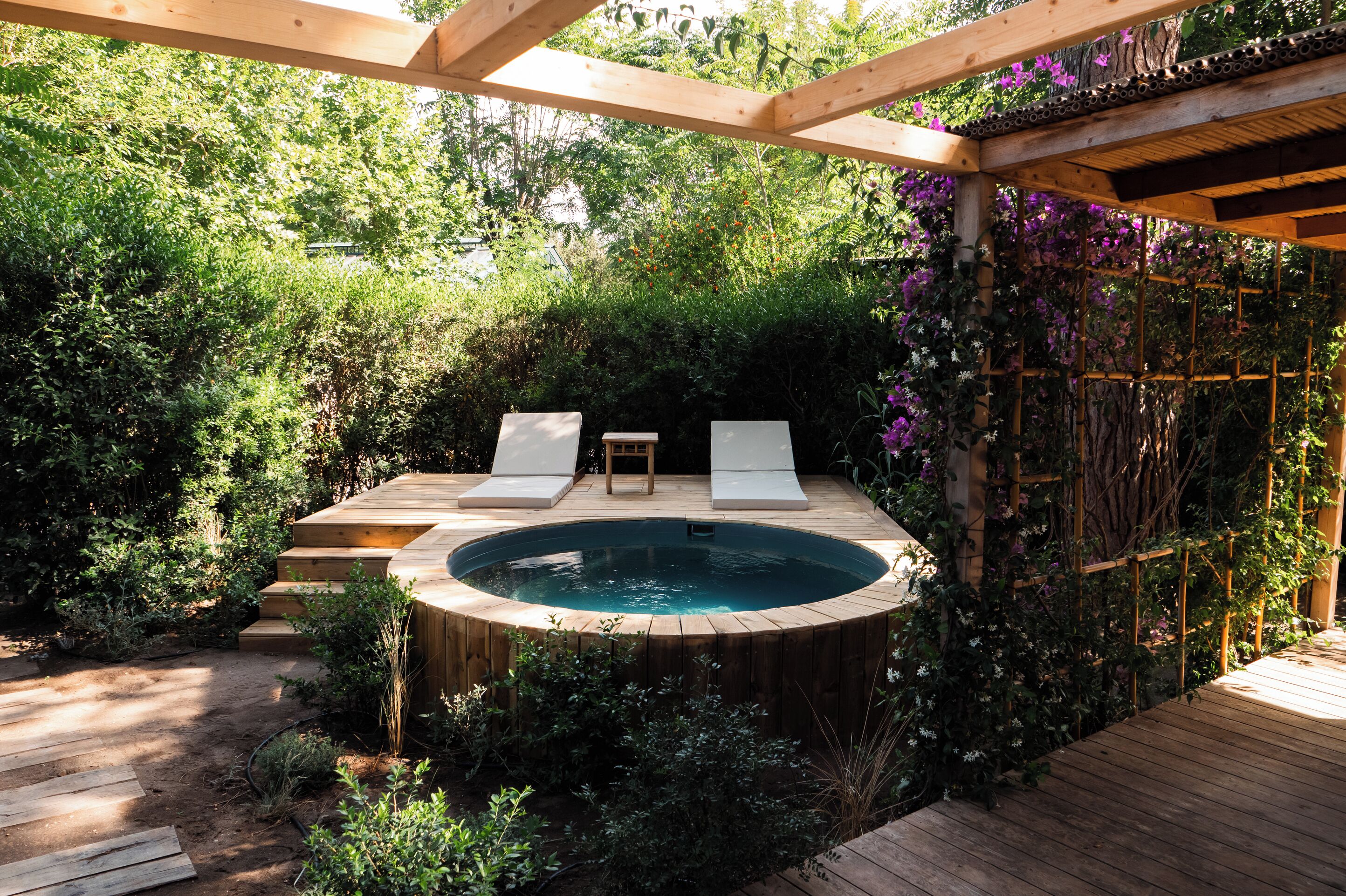 Luxury-Ferienhaus, 1 Schlafzimmer, eigener Pool | Terrasse/Patio