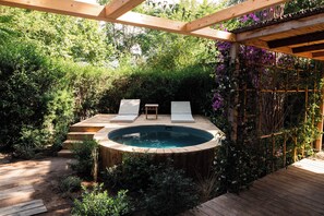 Chaumière luxueuse, 1 chambre, piscine privée | Terrasse/patio