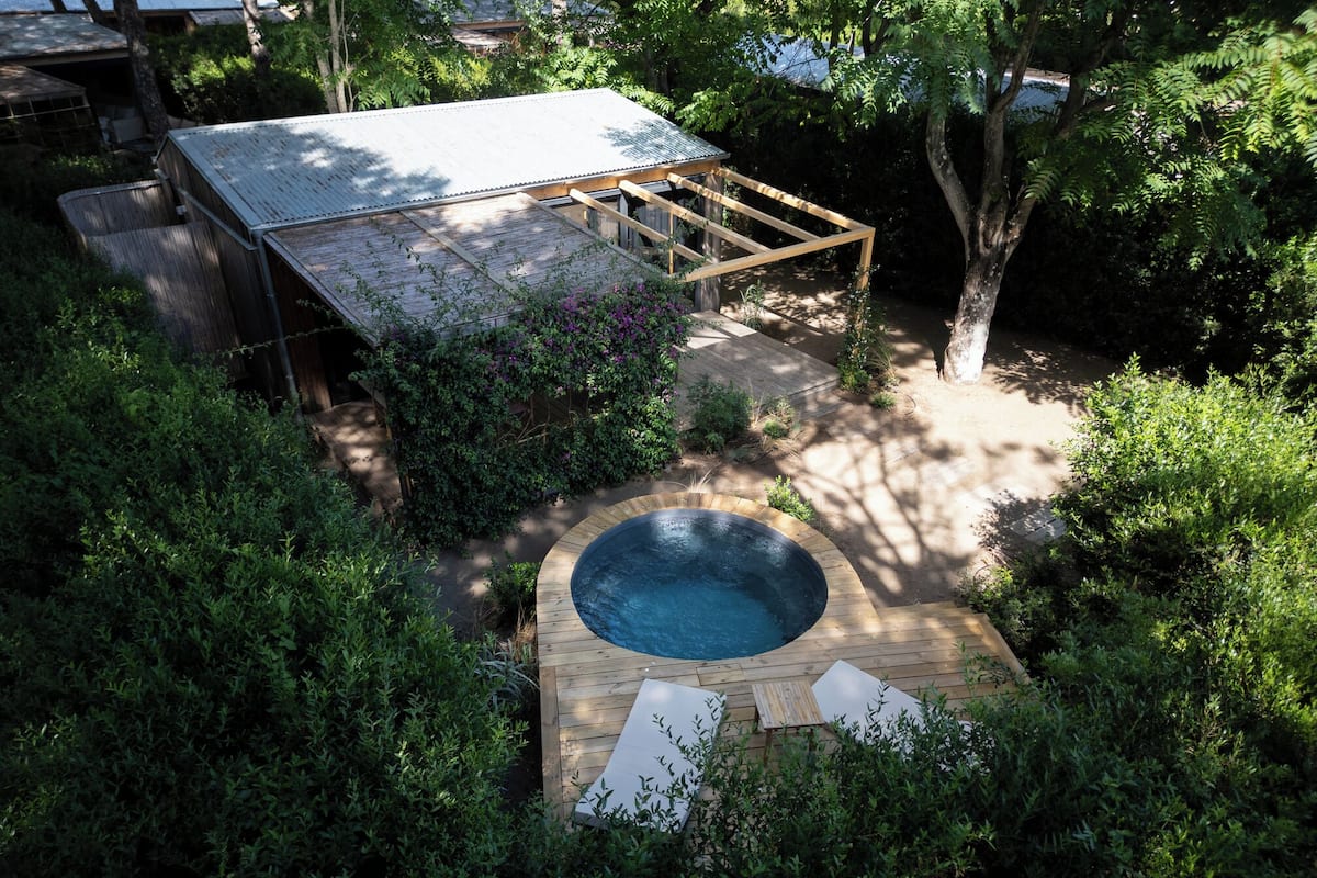 Casa de campo de lujo, 1 habitación, piscina privada | Caja fuerte, tabla de planchar con plancha, wifi gratis