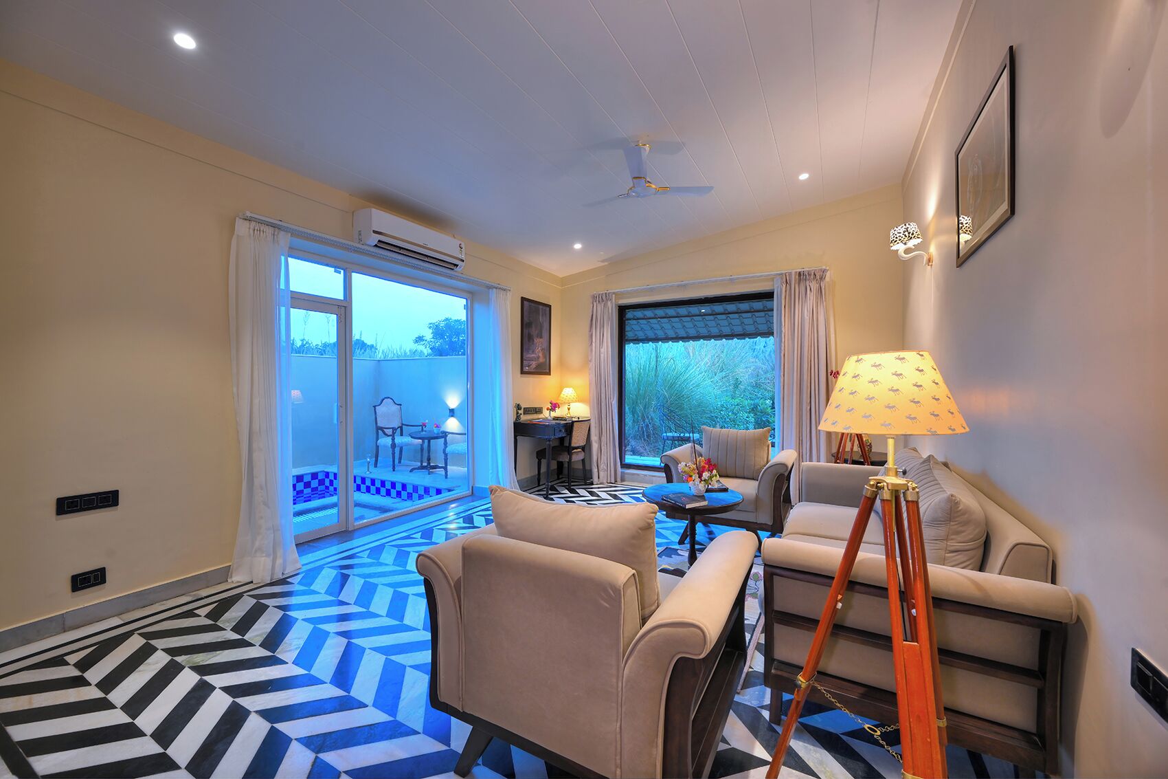 Premium Suite Cottage with Private Garden and Pool | Living area | 42-inch LED TV with digital channels