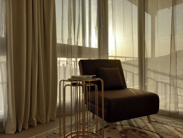 Deluxe-Penthouse, Stadtblick | Wohnbereich