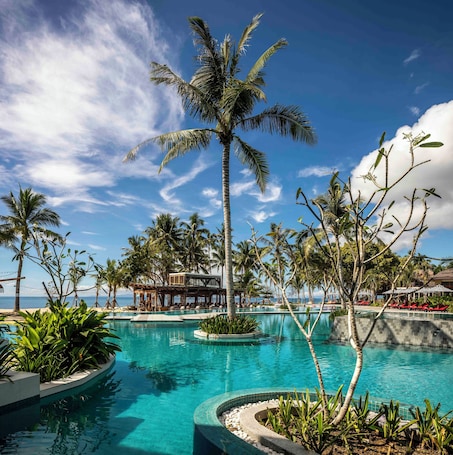 5 outdoor pools, open 6:00 AM to 8:00 PM, pool umbrellas, pool loungers. South Palms Resort And Spa Panglao - Mgallery Collection