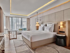 Premium bedding, down comforters, memory foam beds, in-room safe