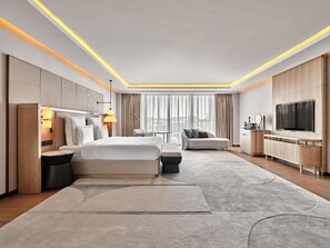 Premium bedding, down comforters, memory foam beds, in-room safe