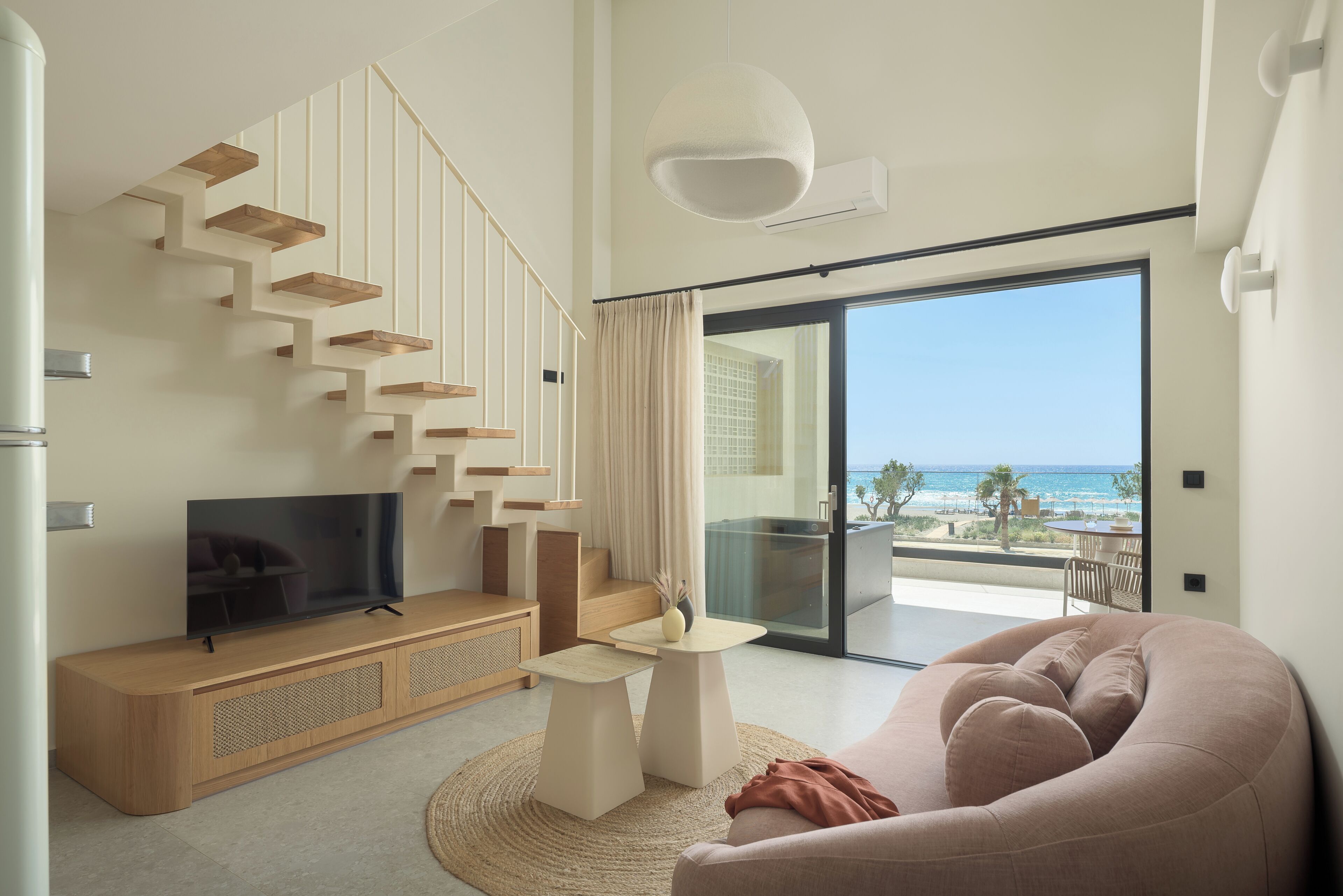 Loft Suite with Hot Tub 201 | Living area | 43-inch Smart TV with satellite channels