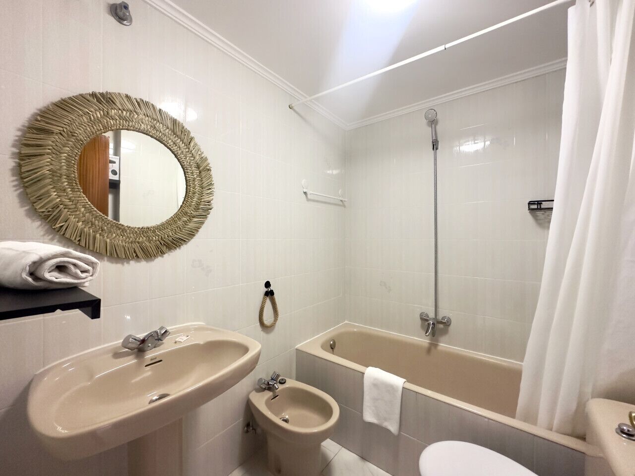 Hair dryer, towels