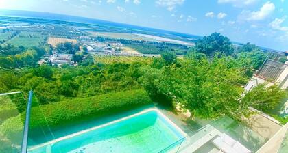 Spacious family villa, swimming pool, panoramic view & nearby beach