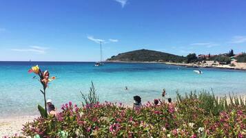 On the beach, white sand, beach bar