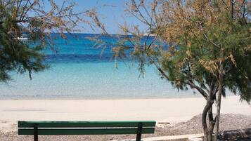 On the beach, white sand, beach bar