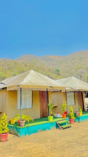 Luxury Tent, Balcony, River View | Terrace/patio - Bambooz Bel cottage and camps Kasauli (Kasauli)