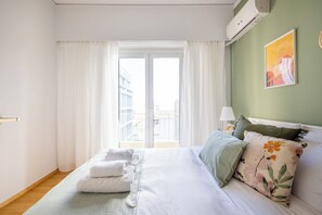 Apartment, 2 Bedrooms, Balcony, City View | 2 bedrooms, in-room safe, blackout curtains, iron/ironing board - Santorini-2-Bedroom Apt in Nea Smyrni (Nea Smirni)