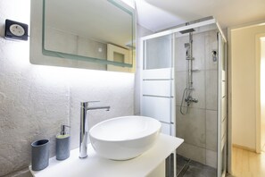 Apartment, 2 Bedrooms, Balcony, City View | Bathroom sink - Santorini-2-Bedroom Apt in Nea Smyrni (Nea Smirni)