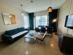 Apartment, Balcony, City View | Living area | Flat-screen TV - Bellavista-Splendid-2BR plus Maid-29BLVD (Dubai)