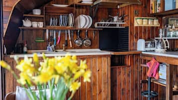 Réfrigérateur, micro-ondes, plaque de cuisson, cafetiÚre/bouilloire