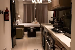 Iconic Studio with Burj Khalifa View | 客房内保险箱、熨斗/熨衣板、免费 WiFi