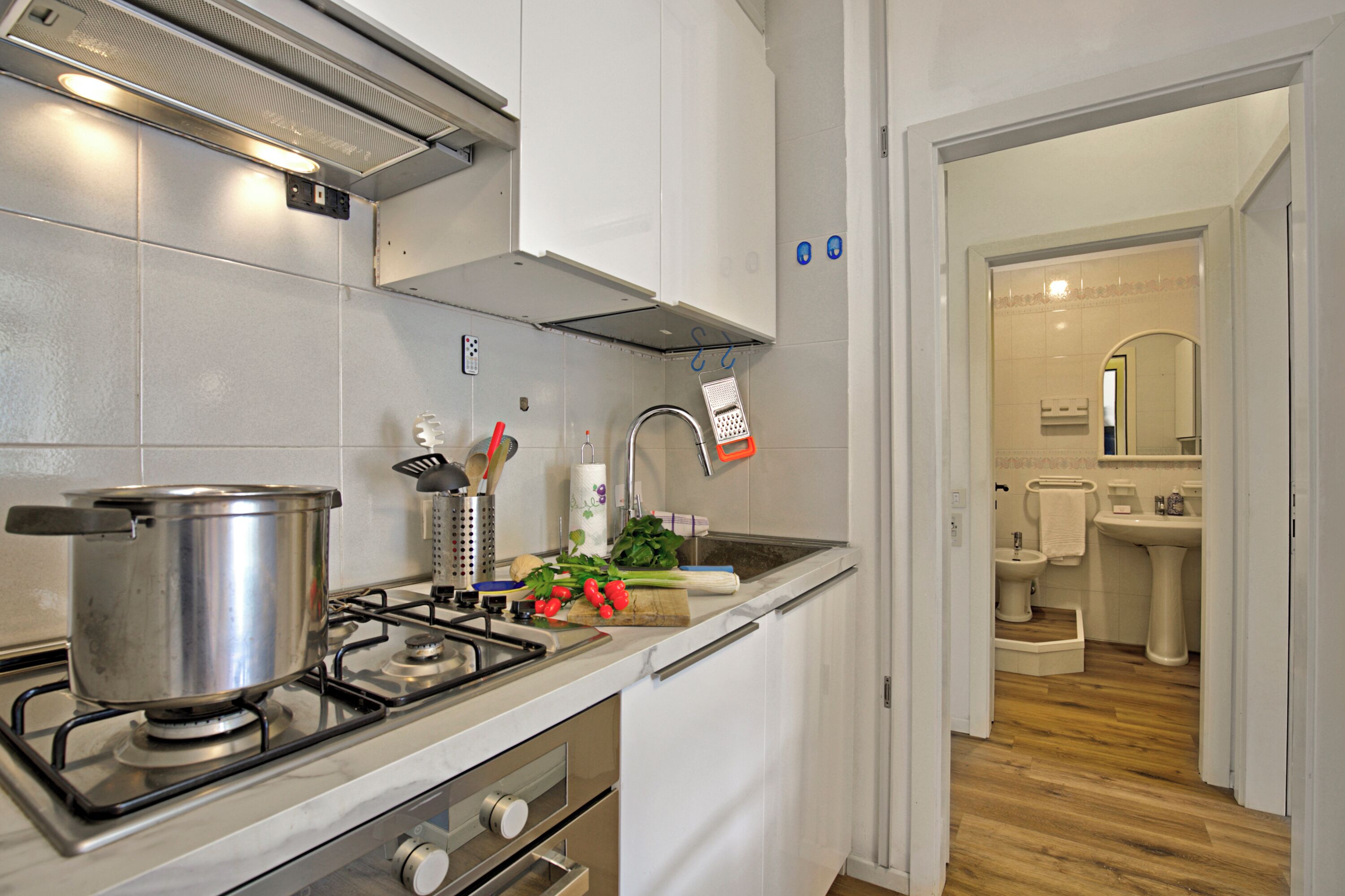 Family Apartment, Multiple Bedrooms (Garden & Surf Residenza By Max) | Private kitchen | Fridge, oven, stovetop, dishwasher