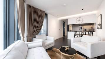 Superior Apartment, Balcony, City View | Living area