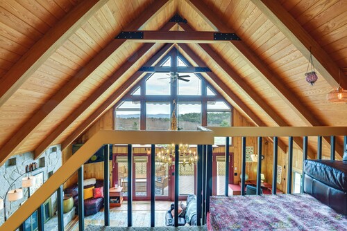 Deck, Mountain Views: Colorful Retreat in Vernon!