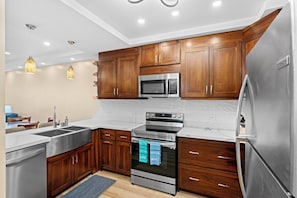 Condo, quang cảnh vườn | Bếp riêng