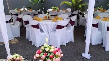 Outdoor banquet area