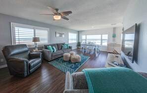 Smart TV, DVD player, books, video library