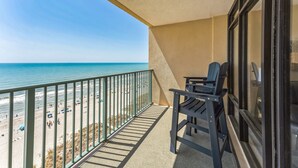 A balcony with a view of the beach and ocean. - Stunning Ocean Views From The 10th Floor 1 Bedroom Condo (North Myrtle Beach)
