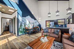 Smart TV, fireplace, video games