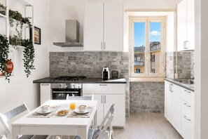 Oven, dining tables