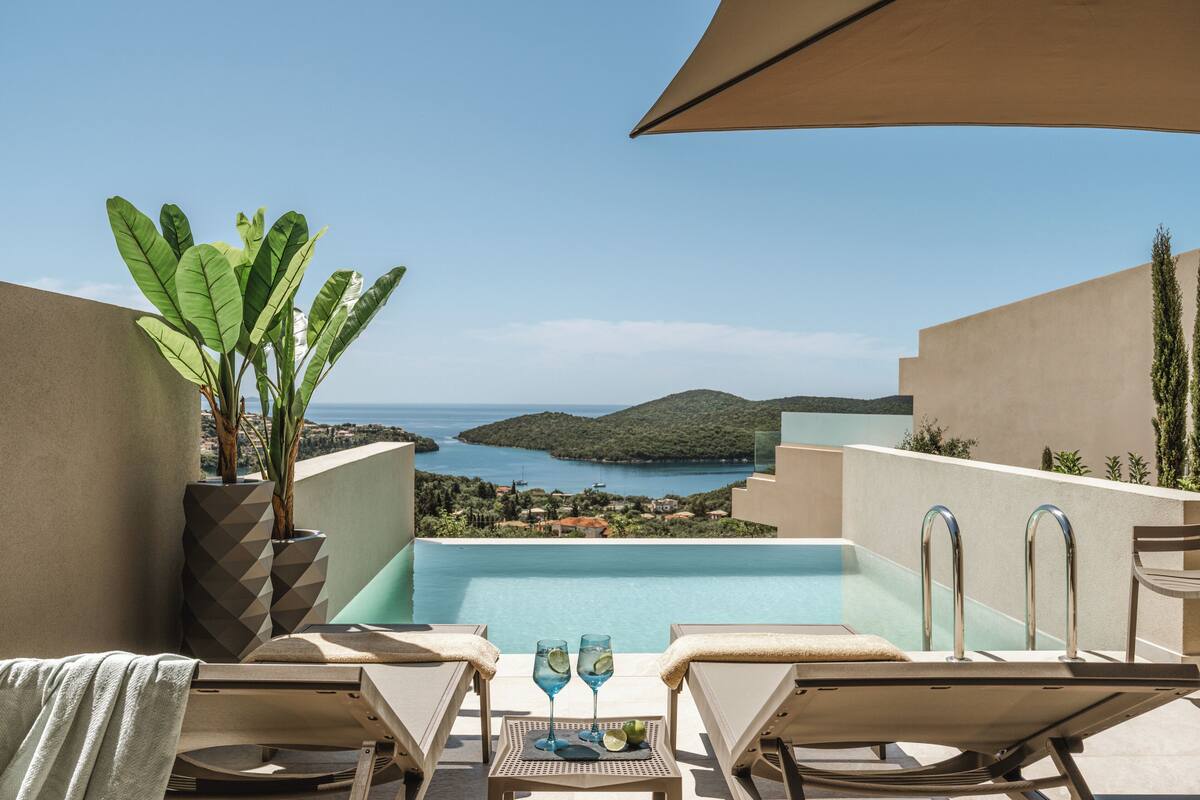 Premium tweepersoonskamer, uitzicht op zee | Balkon
