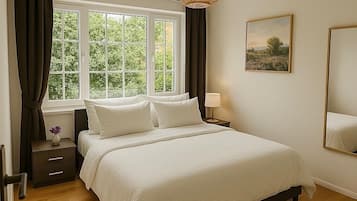 2 bedrooms, desk, iron/ironing board, WiFi