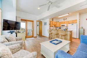 TV, DVD player, stereo